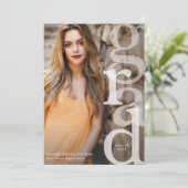 Modernes GRAD Overlay Grauer Abschluss Ankündigung (Stehend Vorderseite)