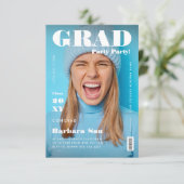 Modernes Grad Party Magazine Graduate Abschluss Einladung (Stehend Vorderseite)