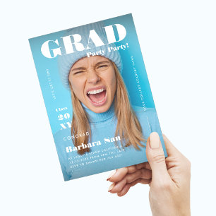 Modernes Grad Party Magazine Graduate Abschluss Einladung