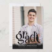 Modernes GRAD Tassel 2 Foto Schwarzes Overlay Ankündigung (Vorderseite)