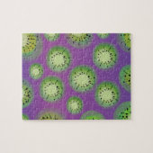 Modernes Gradient und Kiwi Frucht Lila Puzzle (Horizontal)