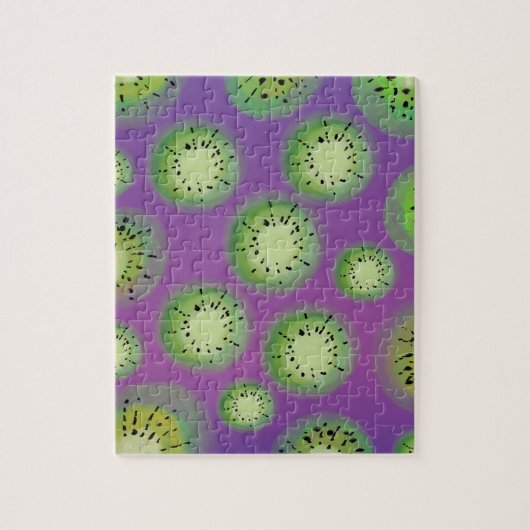 Modernes Gradient und Kiwi Frucht Lila Puzzle (Vertikal)