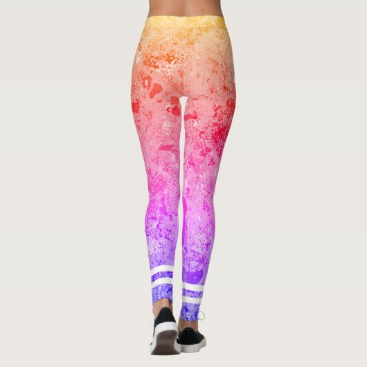 Modernes Gradientenmuster rosa gelbe Trainingsmeth Leggings (Rückseite)
