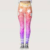 Modernes Gradientenmuster rosa gelbe Trainingsmeth Leggings (Vorderseite)