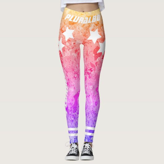 Modernes Gradientenmuster rosa gelbe Trainingsmeth Leggings (Vorderseite)