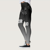 Modernes Gradientenschwarz-grau-Training Leggings (Links)