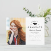 Modernes Graduate 2 Fotos Abschluss Ankündigung (Stehend Vorderseite)