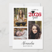 Modernes Graduate 3 Foto Abschluss Ankündigung (Vorderseite)
