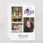 Modernes Graduate 3 Foto Abschluss Ankündigung (Vorderseite)