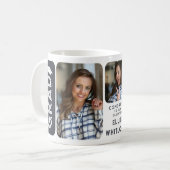 Modernes Graduate 3 Foto Abschluss Keepake-Geschen Kaffeetasse (Vorderseite Links)