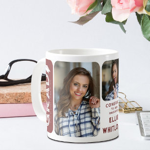 Modernes Graduate 3 Foto Abschluss Keepake-Geschen Kaffeetasse