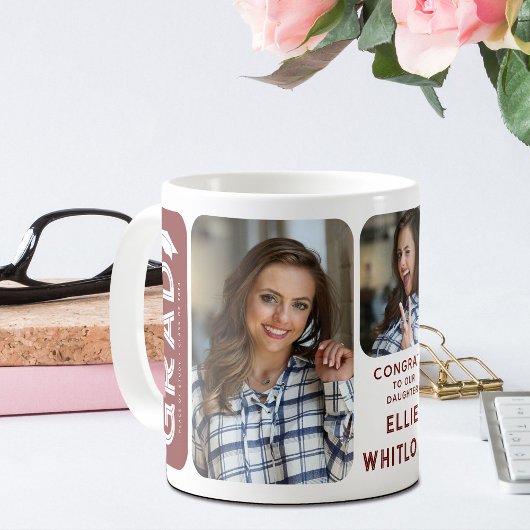 Modernes Graduate 3 Foto Abschluss Keepake-Geschen Kaffeetasse