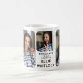 Modernes Graduate 3 Foto Abschluss Keepake-Geschen Kaffeetasse (Mittel)