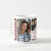 Modernes Graduate 3 Foto Abschluss Keepake-Geschen Kaffeetasse (Vorderseite Links)