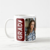 Modernes Graduate 3 Foto Abschluss Keepake-Geschen Kaffeetasse (Links)