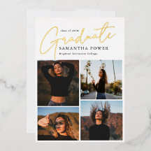 Modernes Graduate 4 Fotos Abschluss Ankündigung