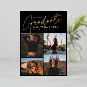 Modernes Graduate 4 Fotos Abschluss Ankündigung (Stehend vorne)