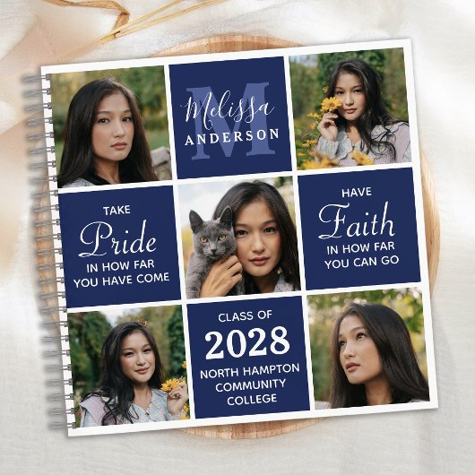 Modernes Graduate 5 Foto Abschluss GuestBook Notizblock