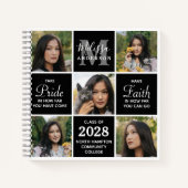 Modernes Graduate 5 Foto Collage Abschluss Gast Notizblock (Vorderseite)