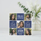 Modernes Graduate 5 Foto Navy Blue Abschluss Invit Einladung (Stehend Vorderseite)