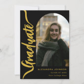 Modernes Graduate Arch Foto Script Ankündigung (Vorderseite)