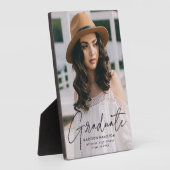 Modernes Graduate Black Script Abschluss Foto Fotoplatte (Seite)
