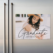 Modernes Graduate Black Script-Foto Magneteinladung