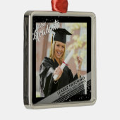 Modernes Graduate Brush Script Foto Black Ornament Aus Metall (Rechts)