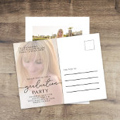 Modernes Graduate Einfache Elegante Gold Zwei Foto Postkarte