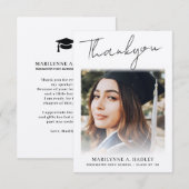 Modernes Graduate Foto Dankeskarte (Vorne/Hinten)