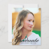 Modernes Graduate Foto Einfache Schwarze Skriptübe Ankündigung (Vorderseite)