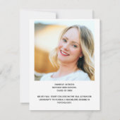 Modernes Graduate Foto Einfache Schwarze Skriptübe Ankündigung (Rückseite)