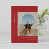 Modernes Graduate Foto Folieneinladung (Stehend vorne)