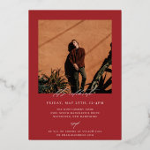 Modernes Graduate Foto Folieneinladung (Rückseite)