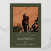 Modernes Graduate Foto Folieneinladung (Rückseite)