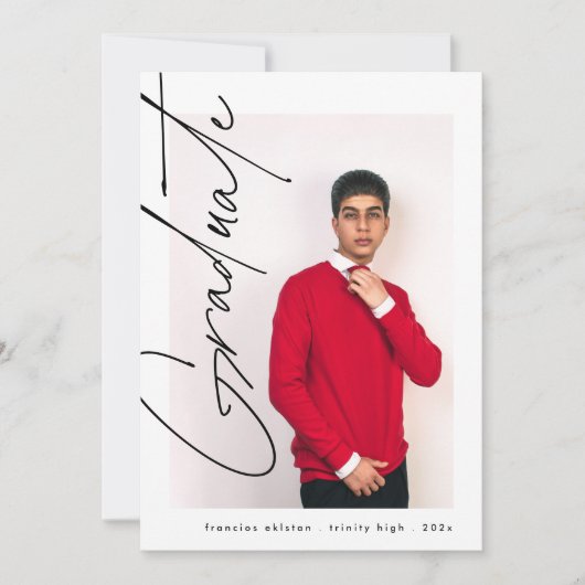 Modernes Graduate Foto High School Abschluss Ankündigung (Vorderseite)