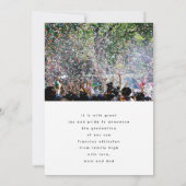 Modernes Graduate Foto High School Abschluss Ankündigung (Rückseite)