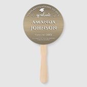 Modernes Graduate Foto Metallic Brown Abschluss Fächer (Rückseite)