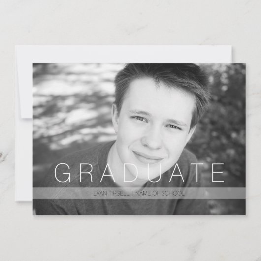 Modernes Graduate Foto mit Ankündigung und Party (Vorderseite)