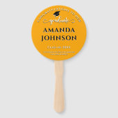 Modernes Graduate Foto Orange Abschluss Fächer (Rückseite)