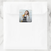 Modernes Graduate Foto Quadratischer Aufkleber (Tasche)