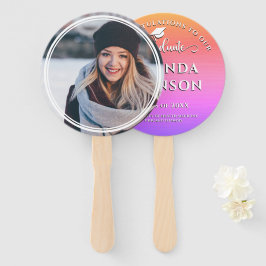 Modernes Graduate Foto Rosa Lila Abschluss Fächer