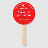 Modernes Graduate Foto Roter Abschluss Fächer (Rückseite)