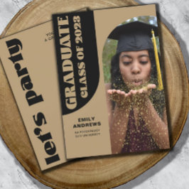 Modernes Graduate Gold Arch & Foto Grad Party Einladung