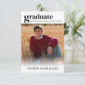 Modernes Graduate Grad 2 Foto Abschluss Ankündigung (Stehend Vorderseite)
