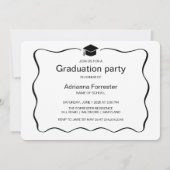 Modernes Graduate Hat Lässiges Script Einladung (Rückseite)