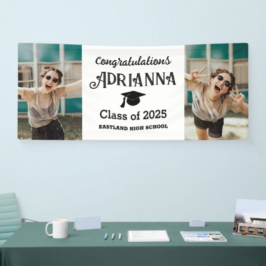 Modernes Graduate Herzlichen Glückwunsch Foto Banner (Messe)