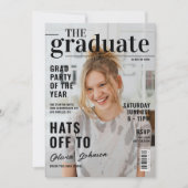 Modernes Graduate Magazine Foto Grad Party Einladung (Vorderseite)