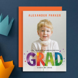 Modernes Graduate Orange Foto Portrait Ankündigung