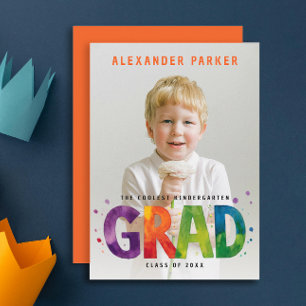 Modernes Graduate Orange Foto Portrait Ankündigung